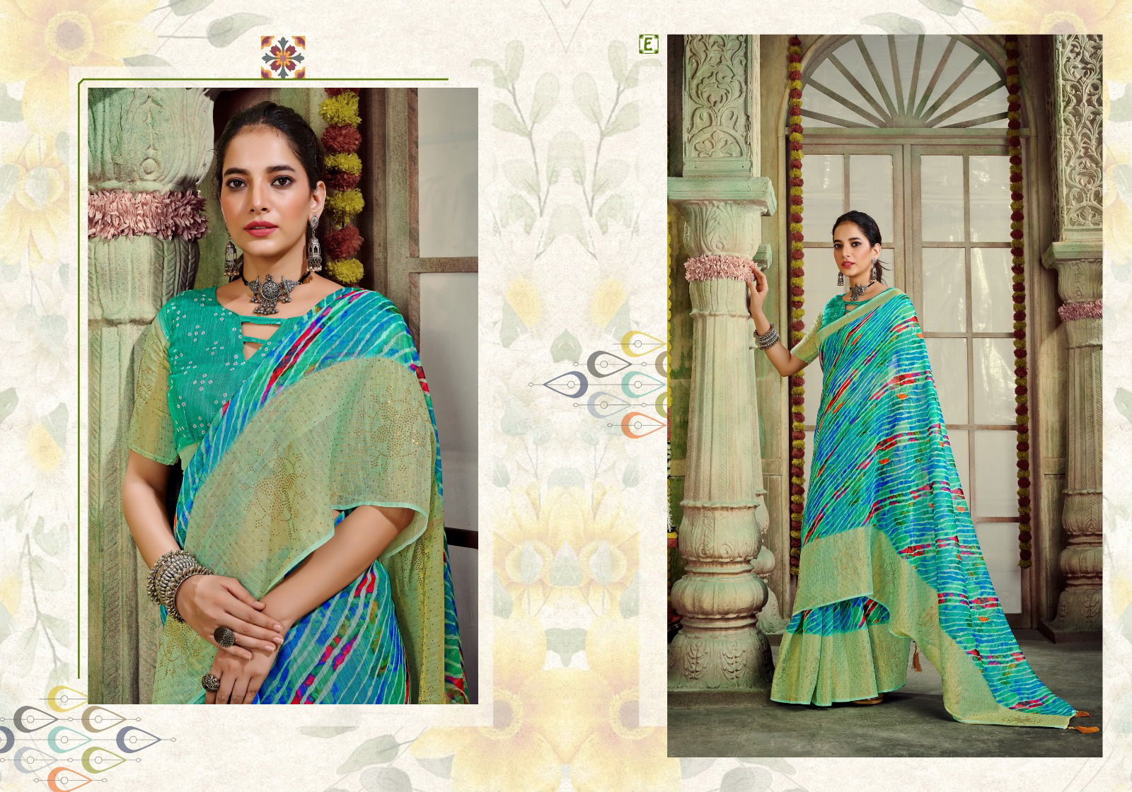 Laheriya By Ynf Printed Designer Sarees Catalog
